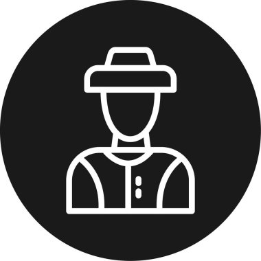 Çiftçi Hattı Çemberi BG Simgesi, Basit Tasarımlı Vektör Resimleri