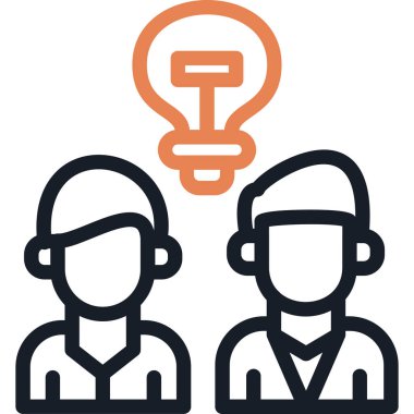 İş Sezgileri Çizgisi Simgesi, Basit Tasarımlı Vektör İllüstrasyonu