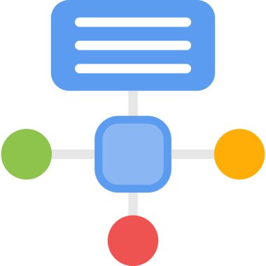 Ağ Planlama Düz Simgesi, Basit Tasarımlı Vektör İllüstrasyonu