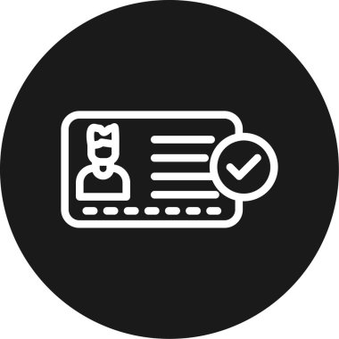 Kimlik Doğrulama Satırı Çemberi BG Simgesi, Basit Tasarımlı Vektör Resimleri