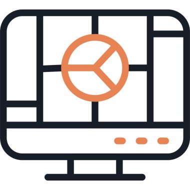 Veri Görselleştirme Çizgisi Simgesi, Basit Tasarımlı Vektör Resimleri