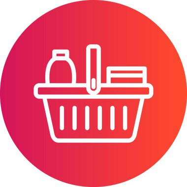 Market Çizgisi Gradyan Çemberi Simgesi, Basit Tasarımlı Vektör Resimleri