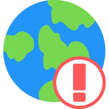 Basit Tasarımlı Küresel Bilgi Düz Simgesi, Vektör İllüstrasyonu