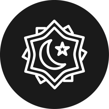 Bayram Mübarek Hattı Çemberi BG Simgesi, Basit Tasarımlı Vektör Resimleri