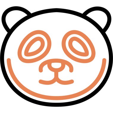 Panda Satırı Simgesi, Basit Tasarımlı Vektör Resimleri