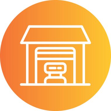 Depo Hattı Gradyan Çemberi Simgesi, Basit Tasarımlı Vektör Resimleri