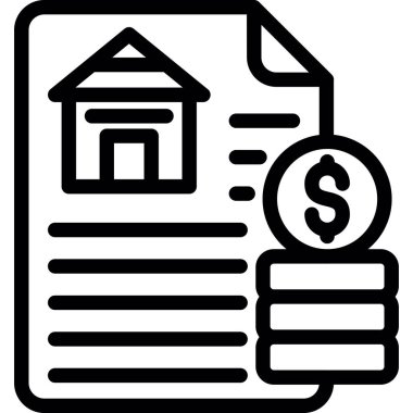 Uzun vadeli kira sözleşmesi Simgesi, Basit Tasarımlı Vektör Resimleri