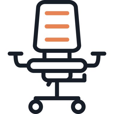 Ofis Sandalyesi Çizgisi Simgesi, Basit Tasarımlı Vektör Resimleri