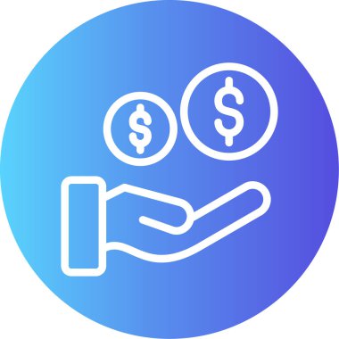 Bağış Hattı Gradyan Çemberi Simgesi, Basit Tasarımlı Vektör Resimleri