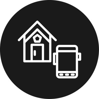 Akıllı Ev Aygıtı Satırı Çemberi BG Simgesi, Basit Tasarımlı Vektör Resimleri