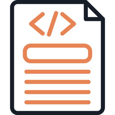 Kod Nesne Satırı Simge Ögesi, Basit Tasarımlı Vektör Resimleri