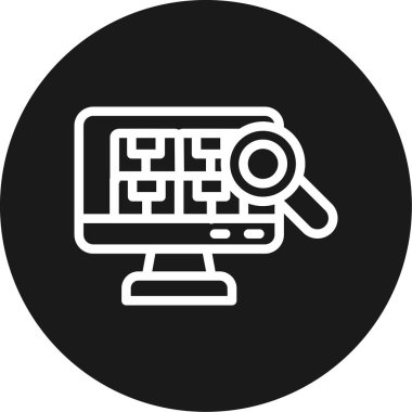 Lojistik Çözümler Çizgisi Çemberi BG Simgesi, Basit Tasarımlı Vektör Resimleri