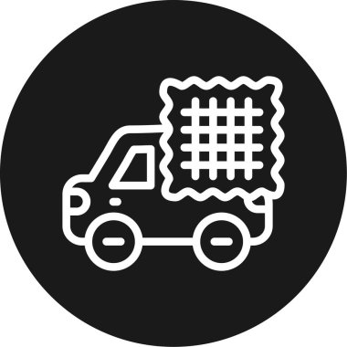 Mikrofiber pıhtı çizgisi olan araba BG Simgesi, Basit Tasarımlı Vektör Resimleri