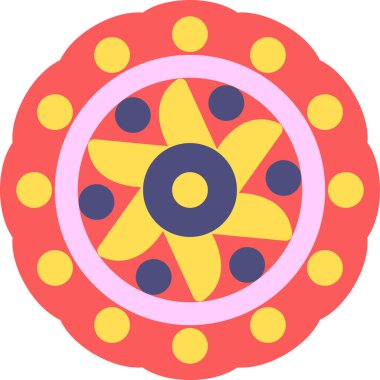 Mandala Düz Simgesi, Basit Tasarımlı Vektör Resimleri