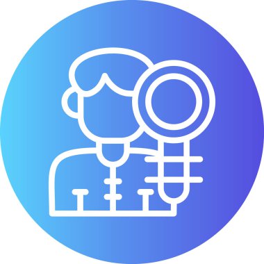 Kullanıcı Araştırma Satırı Gradyan Çemberi Simgesi, Basit Tasarımlı Vektör Resimleri