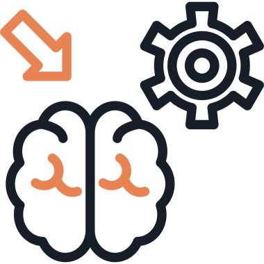 Beyin Fırtınası Satırı Simge Ögesi, Basit Tasarımlı Vektör İllüstrasyonu