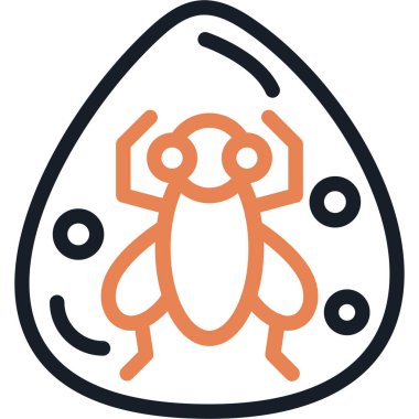 Tarih Öncesi Böcekler Çizgisi Simge Ögesi, Basit Tasarımlı Vektör İllüstrasyonu