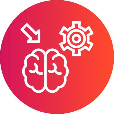 Beyin Fırtınası Çizgisi Gradyan Çemberi Simgesi, Basit Tasarımlı Vektör Resimleri