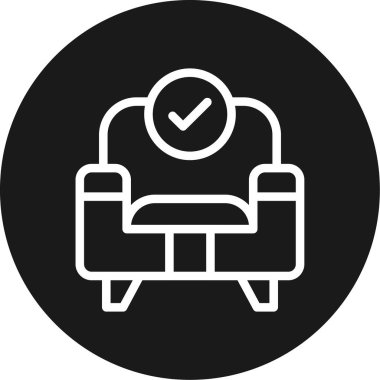 Kısmi Kanepe Satırı Çemberi BG Simgesi, Basit Tasarımlı Vektör Resimleri