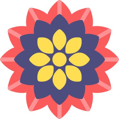 Mandala Düz Simgesi, Basit Tasarımlı Vektör Resimleri