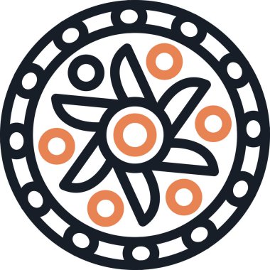 Mandala Satırı Simgesi, Basit Tasarımlı Vektör Resimleri