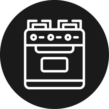 Gaz Fırın Hattı Çemberi BG Simgesi, Basit Tasarımlı Vektör Resimleri