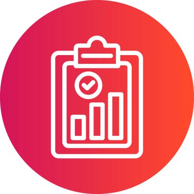 SEO Raporu Kartı Çizgisi Gradyan Çemberi Simgesi, Basit Tasarımlı Vektör Resimleri