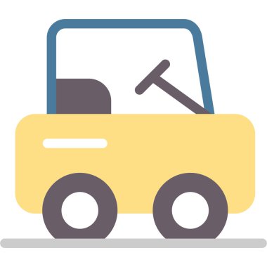 Forklift Düz Simgesi, Basit Tasarımlı Vektör Resimleri