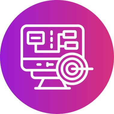 Kariyer Hedefleri Çizgisi Gradyan Çemberi Simgesi, Basit Tasarımlı Vektör Resimleri