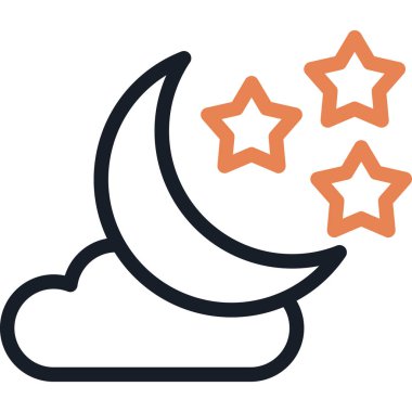 Ay Çizgisi Simgesi, Basit Tasarımlı Vektör Resimleri