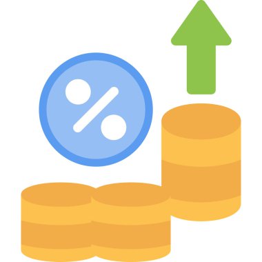 Enflasyon Maliyeti Düz Simge, Basit Tasarımlı Vektör İllüstrasyonu