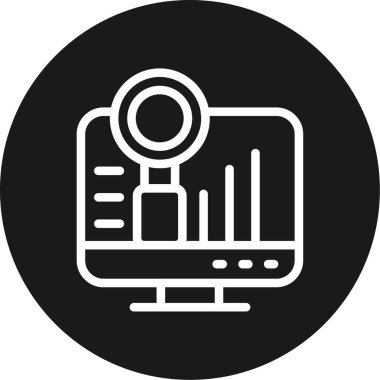 Rekabetçi Analiz Çizgisi Çemberi BG Simgesi, Basit Tasarımlı Vektör Resimleri