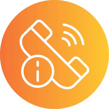 Bilgi Destek Satırı Gradyan Çemberi Simgesi, Basit Tasarımlı Vektör Resimleri