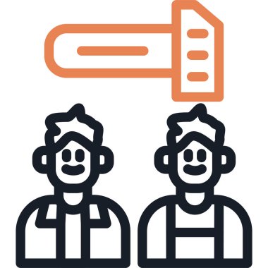 Takım İnşa Çizgisi Simgesi, Basit Tasarımlı Vektör Resimleri