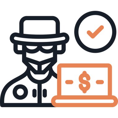 Dolandırıcılık Satırı Simgesi, Basit Tasarımlı Vektör Resimleri