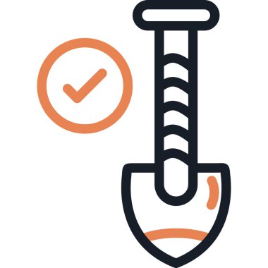 Çiftçilik Teknikleri Satırı Simge Ögesi, Basit Tasarımlı Vektör İllüstrasyonu