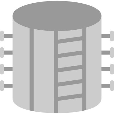 Petrol Depolama Düz Simgesi, Basit Tasarımlı Vektör Resimleri