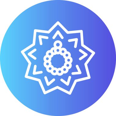 İslami Sanat Çizgisi Gradyan Çemberi Simgesi, Basit Tasarımlı Vektör İllüzyonu