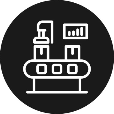 İnce İmalat Çizgisi Çemberi BG Simgesi, Basit Tasarımlı Vektör Resimleri