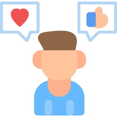 Sosyal Medya Uzmanlığı Düz Simge, Basit Tasarımlı Vektör İllüstrasyonu