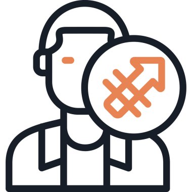 Motivasyon Alışkanlığı Satırı Simge Ögesi, Basit Tasarımlı Vektör İllüstrasyonu