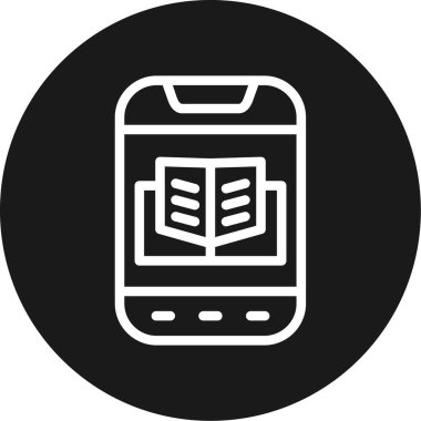 Etkileşimli Öğrenme Satırı Çemberi BG Simgesi, Basit Tasarımlı Vektör Resimleri