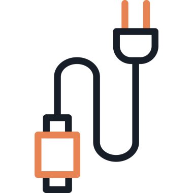 Veri Kablosu Satırı Simgesi, Basit Tasarımlı Vektör Resimleri