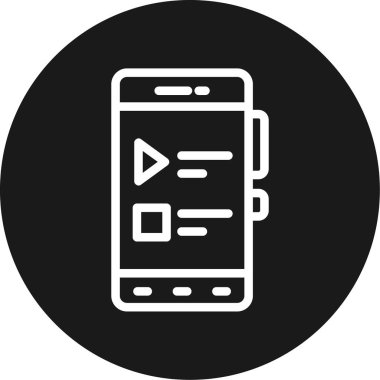 Podcast Dinleme Satırı Çemberi BG Simgesi, Basit Tasarımlı Vektör Resimleri