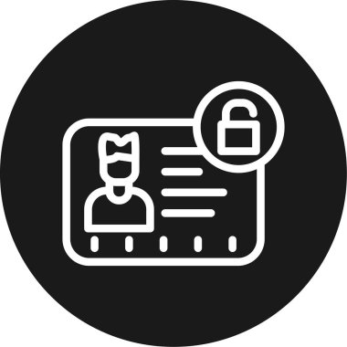 Kimlik Güvenlik Hattı Çemberi BG Simgesi, Basit Tasarımlı Vektör Resimleri