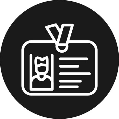 Kimlik Kayıt Satırı Çemberi BG Simgesi, Basit Tasarımlı Vektör Resimleri