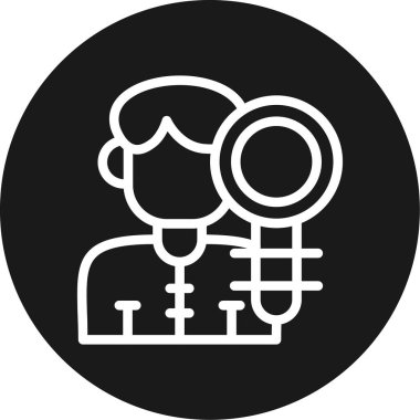 Kullanıcı Araştırma Satırı Çemberi BG Simgesi, Basit Tasarımlı Vektör Resimleri