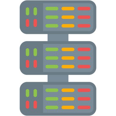 Basit Tasarımlı Sunucu Düz Simgesi, Vektör ResmiComment