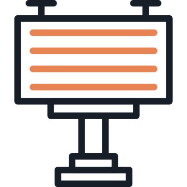 Billboard Satırı Bitiş Simgesi, Basit Tasarımlı Vektör Resimleri