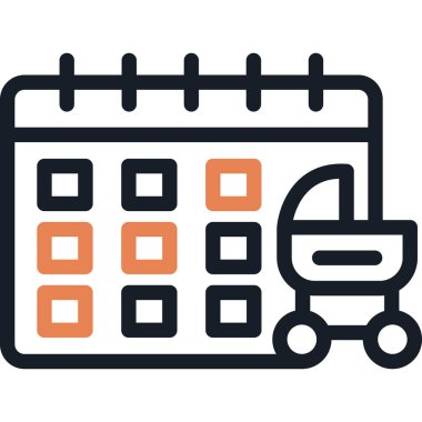 Doğum Ayrılma Satırı Simgesi, Basit Tasarımlı Vektör İllüstrasyonu